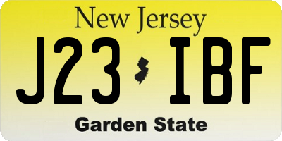 NJ license plate J23IBF