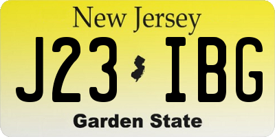 NJ license plate J23IBG