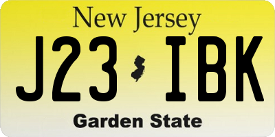 NJ license plate J23IBK