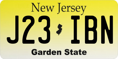 NJ license plate J23IBN