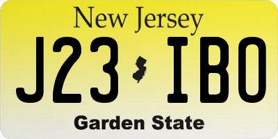 NJ license plate J23IBO