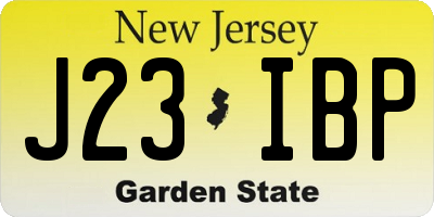 NJ license plate J23IBP