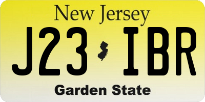NJ license plate J23IBR