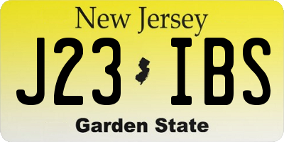 NJ license plate J23IBS