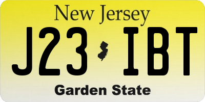 NJ license plate J23IBT