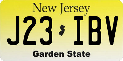 NJ license plate J23IBV