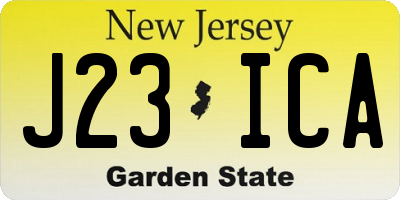 NJ license plate J23ICA