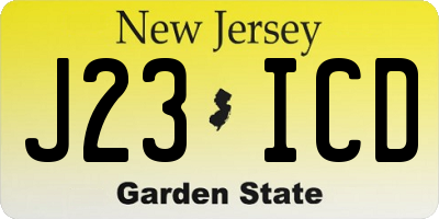 NJ license plate J23ICD