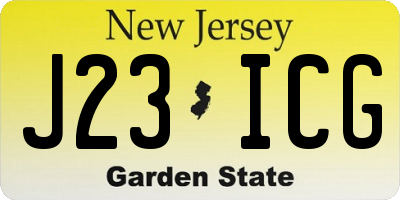 NJ license plate J23ICG