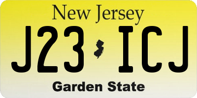 NJ license plate J23ICJ