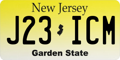 NJ license plate J23ICM