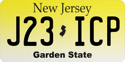 NJ license plate J23ICP