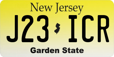NJ license plate J23ICR