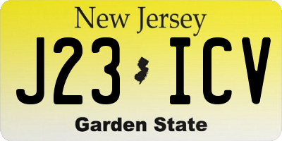 NJ license plate J23ICV