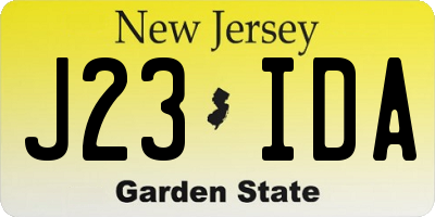 NJ license plate J23IDA