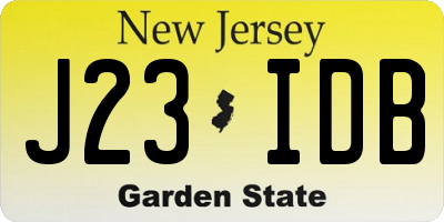 NJ license plate J23IDB