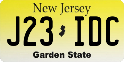 NJ license plate J23IDC