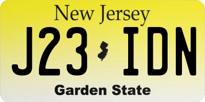 NJ license plate J23IDN