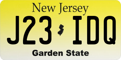 NJ license plate J23IDQ
