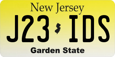 NJ license plate J23IDS