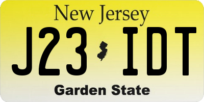 NJ license plate J23IDT