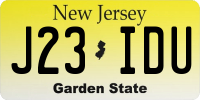 NJ license plate J23IDU