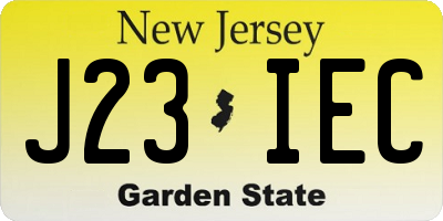 NJ license plate J23IEC