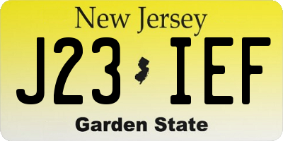 NJ license plate J23IEF