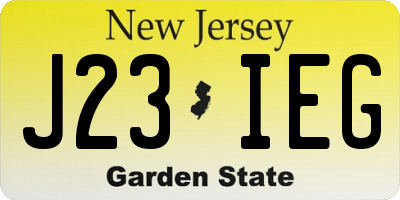 NJ license plate J23IEG