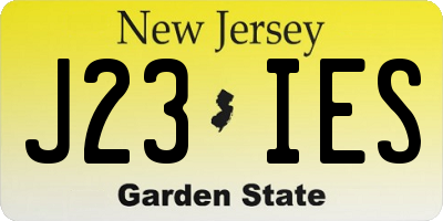 NJ license plate J23IES
