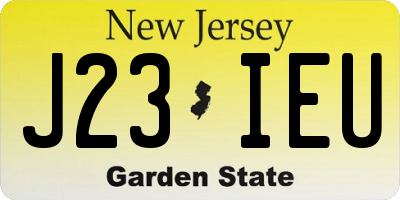 NJ license plate J23IEU