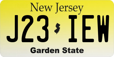NJ license plate J23IEW