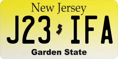 NJ license plate J23IFA