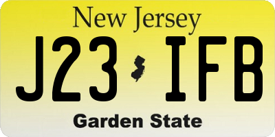 NJ license plate J23IFB