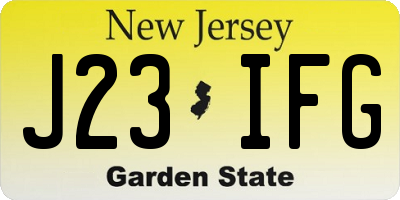 NJ license plate J23IFG