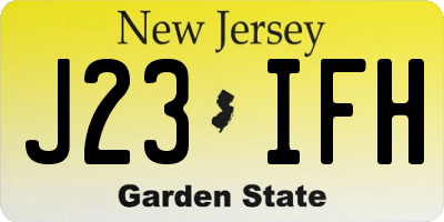 NJ license plate J23IFH