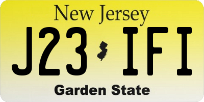 NJ license plate J23IFI