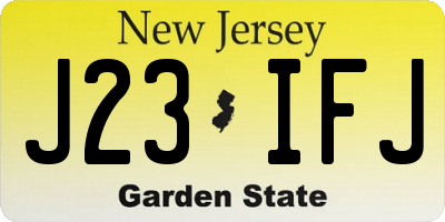 NJ license plate J23IFJ