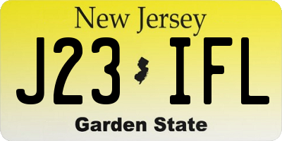 NJ license plate J23IFL
