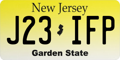 NJ license plate J23IFP