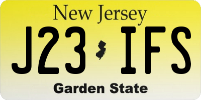 NJ license plate J23IFS