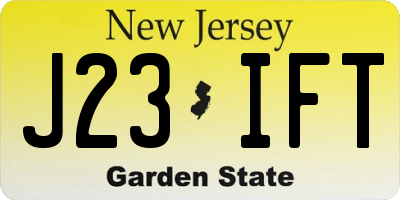 NJ license plate J23IFT