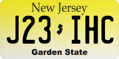 NJ license plate J23IHC