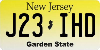 NJ license plate J23IHD