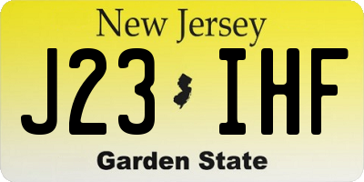 NJ license plate J23IHF