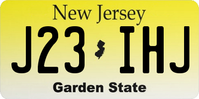 NJ license plate J23IHJ
