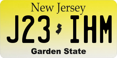 NJ license plate J23IHM