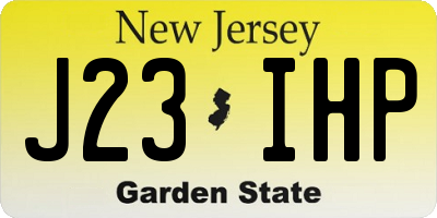 NJ license plate J23IHP