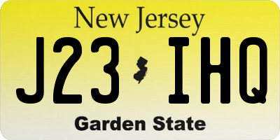 NJ license plate J23IHQ