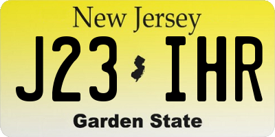 NJ license plate J23IHR